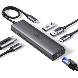 UGREEN CM512 6-in-1 USB-C dock with HDMI, USB and Ethernet connections