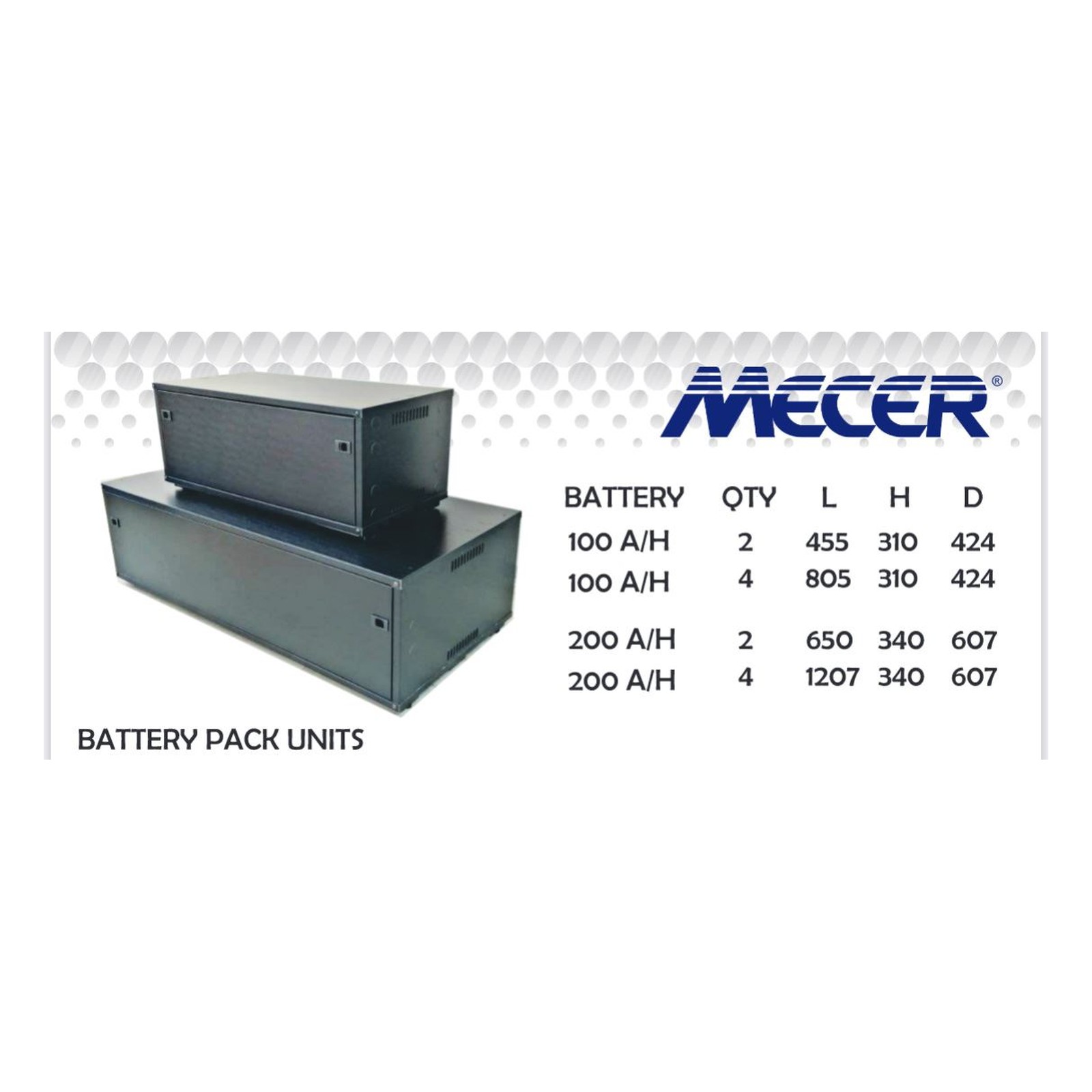 Mecer battery box range dimensions